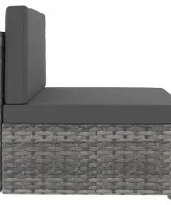 vidaXL 2 Piece Garden Lounge Set Poly Rattan Grey