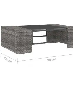 vidaXL 2 Piece Garden Lounge Set Poly Rattan Grey