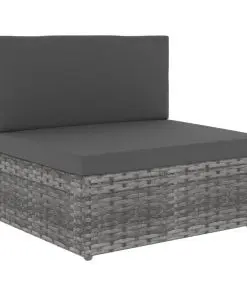vidaXL Sectional Sofa 2-Seater Poly Rattan Grey