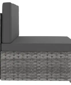 vidaXL Sectional Sofa 2-Seater Poly Rattan Grey