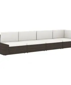 vidaXL Sectional Sofa 2-Seater Poly Rattan Grey