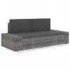 vidaXL Sectional Sofa 2-Seater Poly Rattan Grey vidaXL Sectional Sofa 2-Seater Poly Rattan Grey