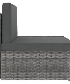 vidaXL Sectional Sofa 2-Seater Poly Rattan Grey
