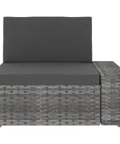 vidaXL Sectional Sofa 3-Seater Poly Rattan Grey