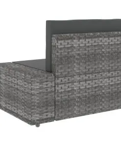 vidaXL Sectional Sofa 3-Seater Poly Rattan Grey