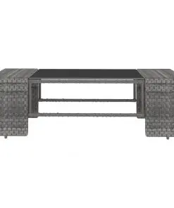 vidaXL 3 Piece Garden Lounge Set Poly Rattan Grey