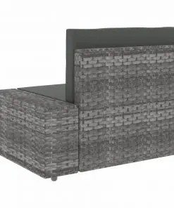 vidaXL 3 Piece Garden Lounge Set Poly Rattan Grey