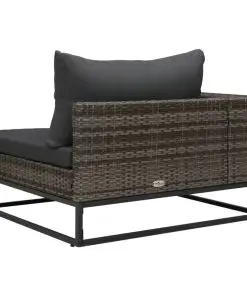 vidaXL 2 Piece Garden Sofa Set with Cushions Poly Rattan Grey