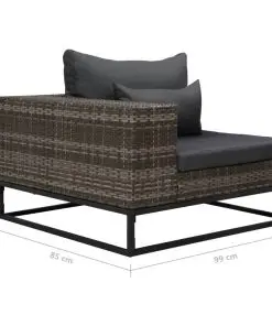 vidaXL 2 Piece Garden Sofa Set with Cushions Poly Rattan Grey