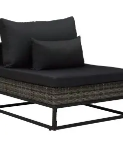 vidaXL 3 Piece Garden Sofa Set with Cushions Poly Rattan Grey