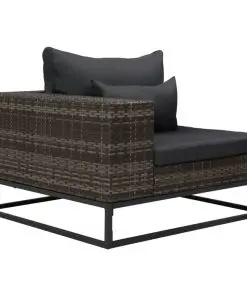 vidaXL 3 Piece Garden Sofa Set with Cushions Poly Rattan Grey