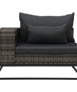 vidaXL 3 Piece Garden Sofa Set with Cushions Poly Rattan Grey