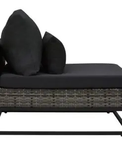 vidaXL 4 Piece Garden Sofa Set with Cushions Poly Rattan Grey