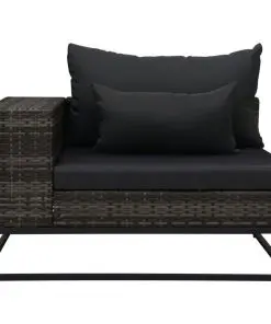 vidaXL 4 Piece Garden Sofa Set with Cushions Poly Rattan Grey