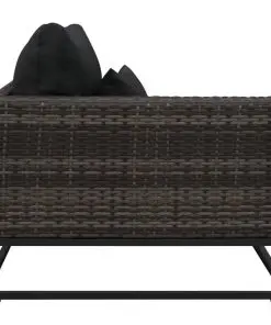 vidaXL 4 Piece Garden Sofa Set with Cushions Poly Rattan Grey