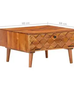 vidaXL Coffee Table 68x68x38 cm Solid Acacia Wood