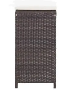 vidaXL 7 Piece Garden Bar Set with Cushions Poly Rattan Brown