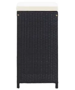 vidaXL 7 Piece Garden Bar Set with Cushions Poly Rattan Black