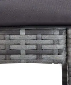 vidaXL 7 Piece Garden Bar Set with Cushions Poly Rattan Grey