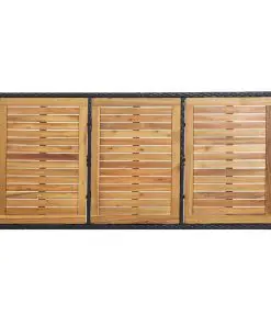 vidaXL 7 Piece Outdoor Bar Set with Cushions Poly Rattan Black