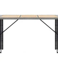 vidaXL 7 Piece Outdoor Bar Set with Cushions Poly Rattan Grey