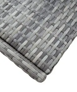 vidaXL 7 Piece Outdoor Bar Set with Cushions Poly Rattan Grey