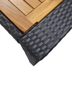 vidaXL 9 Piece Outdoor Bar Set Poly Rattan and Acacia Wood Black