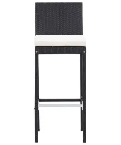 vidaXL 9 Piece Outdoor Bar Set Poly Rattan and Acacia Wood Black