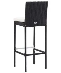 vidaXL 9 Piece Outdoor Bar Set Poly Rattan and Acacia Wood Black