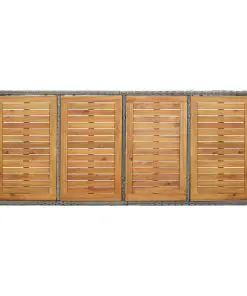 vidaXL 9 Piece Outdoor Bar Set Poly Rattan and Acacia Wood Grey