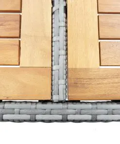 vidaXL 9 Piece Outdoor Bar Set Poly Rattan and Acacia Wood Grey