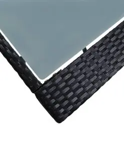 vidaXL 5 Piece Outdoor Bar Set Poly Rattan and Glass Black