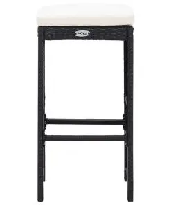 vidaXL 5 Piece Outdoor Bar Set Poly Rattan and Glass Black