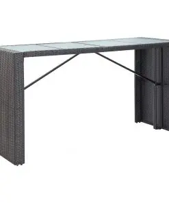 vidaXL 9 Piece Outdoor Bar Set Poly Rattan Black