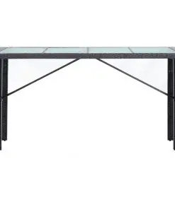 vidaXL 9 Piece Outdoor Bar Set Poly Rattan Black