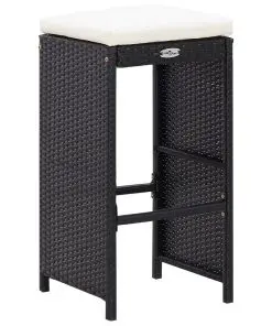 vidaXL 9 Piece Outdoor Bar Set Poly Rattan Black