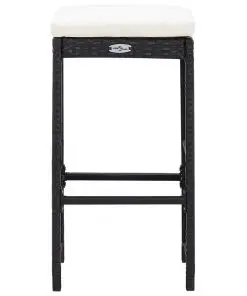 vidaXL 9 Piece Outdoor Bar Set Poly Rattan Black