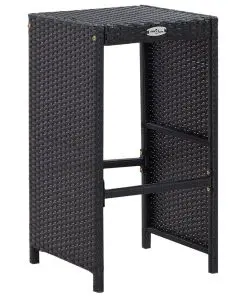 vidaXL 9 Piece Outdoor Bar Set Poly Rattan Black
