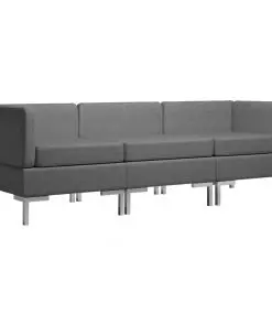vidaXL 3 Piece Sofa Set Fabric Dark Grey