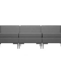 vidaXL 3 Piece Sofa Set Fabric Dark Grey