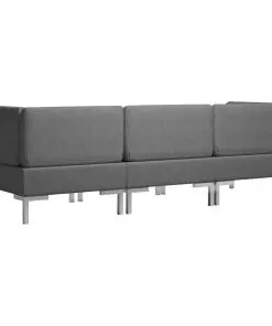 vidaXL 3 Piece Sofa Set Fabric Dark Grey