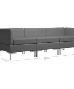 vidaXL 3 Piece Sofa Set Fabric Dark Grey