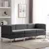 vidaXL 3 Piece Sofa Set Fabric Dark Grey