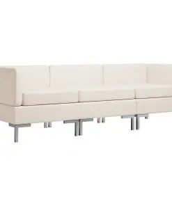 vidaXL 3 Piece Sofa Set Fabric Cream