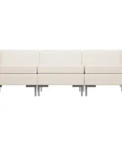 vidaXL 3 Piece Sofa Set Fabric Cream