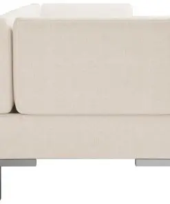vidaXL 3 Piece Sofa Set Fabric Cream