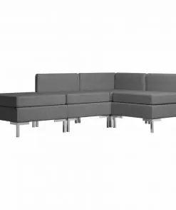 vidaXL 4 Piece Sofa Set Fabric Dark Grey