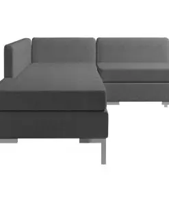 vidaXL 4 Piece Sofa Set Fabric Dark Grey