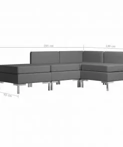 vidaXL 4 Piece Sofa Set Fabric Dark Grey