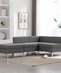 vidaXL 4 Piece Sofa Set Fabric Dark Grey